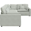 Modulinė sofa su pagalvėlėmis, aksominė, šviesiai pilka