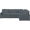 Modulinė sofa su pagalvėlėmis, aksominė, tamsiai pilka