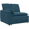 Modulinė sofa su pagalvėlėmis, aksominė, mėlyna