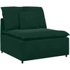 Modulinė sofa su pagalvėlėmis, aksominė, tamsiai žalia