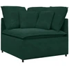 Modulinė sofa su pagalvėlėmis, aksominė, tamsiai žalia