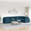 Modulinė sofa su pagalvėlėmis, aksominė, mėlyna