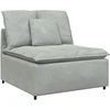Modulinė sofa su pagalvėlėmis, aksominė, šviesiai pilka