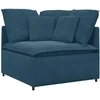 Modulinė sofa su pagalvėlėmis, aksominė, mėlyna