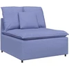 Modulinė sofa su pagalvėlėmis, audinys, džinso mėlyna