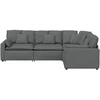 Modulinė sofa su pagalvėlėmis, audinys, tamsiai pilka
