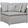Modulinė sofa su pagalvėlėmis, audinys, debesų pilka