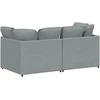 Modulinė sofa su pagalvėlėmis, audinys, šviesiai pilka