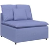 Modulinė sofa su pagalvėlėmis, audinys, džinso mėlyna