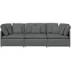 Modulinė sofa su pagalvėlėmis, audinys, tamsiai pilka