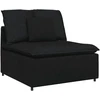 Modulinė sofa su pagalvėlėmis, audinys, juoda