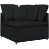 Modulinė sofa su pagalvėlėmis, audinys, juoda