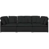 Modulinė sofa su pagalvėlėmis, audinys, juoda