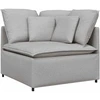Modulinė sofa su pagalvėlėmis, audinys, debesų pilka