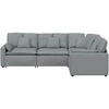 Modulinė sofa su pagalvėlėmis, audinys, šviesiai pilka