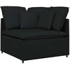 Modulinė sofa su pagalvėlėmis, audinys, juoda