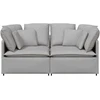 Modulinė sofa su pagalvėlėmis, audinys, debesų pilka
