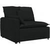 Modulinė sofa su pagalvėlėmis, audinys, juoda