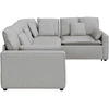 Modulinė sofa su pagalvėlėmis, audinys, debesų pilka