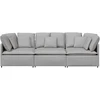 Modulinė sofa su pagalvėlėmis, audinys, debesų pilka