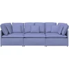 Modulinė sofa su pagalvėlėmis, audinys, džinso mėlyna