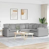 Modulinė sofa su pagalvėlėmis, audinys, debesų pilka