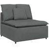 Modulinė sofa su pagalvėlėmis, audinys, tamsiai pilka