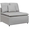 Modulinė sofa su pagalvėlėmis, audinys, debesų pilka