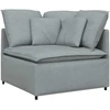 Modulinė sofa su pagalvėlėmis, audinys, šviesiai pilka