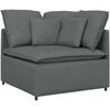 Modulinė sofa su pagalvėlėmis, audinys, tamsiai pilka
