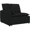 Modulinė sofa su pagalvėlėmis, audinys, juoda
