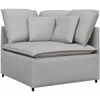 Modulinė sofa su pagalvėlėmis, audinys, debesų pilka