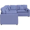 Modulinė sofa su pagalvėlėmis, audinys, džinso mėlyna