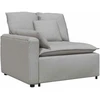 Modulinė sofa su pagalvėlėmis, audinys, debesų pilka