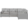 Modulinė sofa su pagalvėlėmis, audinys, debesų pilka