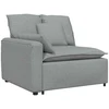 Modulinė sofa su pagalvėlėmis, audinys, šviesiai pilka