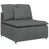Modulinė sofa su pagalvėlėmis, audinys, tamsiai pilka