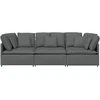 Modulinė sofa su pagalvėlėmis, audinys, tamsiai pilka