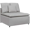 Modulinė sofa su pagalvėlėmis, audinys, debesų pilka