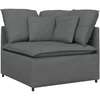 Modulinė sofa su pagalvėlėmis, audinys, tamsiai pilka