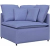 Modulinė sofa su pagalvėlėmis, audinys, džinso mėlyna