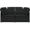 Modulinė sofa su pagalvėlėmis, audinys, juoda