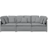 Modulinė sofa su pagalvėlėmis, audinys, šviesiai pilka