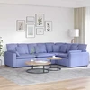 Modulinė sofa su pagalvėlėmis, audinys, džinso mėlyna