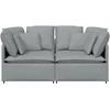 Modulinė sofa su pagalvėlėmis, audinys, šviesiai pilka