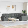 Modulinė sofa su pagalvėlėmis, audinys, tamsiai pilka