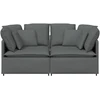 Modulinė sofa su pagalvėlėmis, audinys, tamsiai pilka