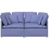 Modulinė sofa su pagalvėlėmis, audinys, džinso mėlyna