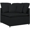 Modulinė sofa su pagalvėlėmis, audinys, juoda