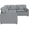 Modulinė sofa su pagalvėlėmis, audinys, šviesiai pilka